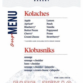 Fourczechs Bakery - Menu - Czech Near Me - Fate, Texas Fourczechs Bakery - Menu - Czech Near Me - Fate, Texas