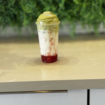 Cafe Tori - Strawberry Organic Matcha Dalgona - Desserts Near Me - Bakersfield, California Cafe Tori - Strawberry Organic Matcha Dalgona - Desserts Near Me - Bakersfield, California