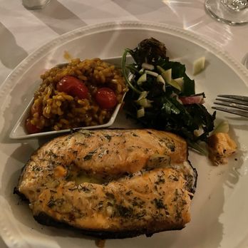Seared - Salmon baked on cedar plank w/tomato risotto & greens. - Steakhouses Near Me - Albuquerque, New Mexico