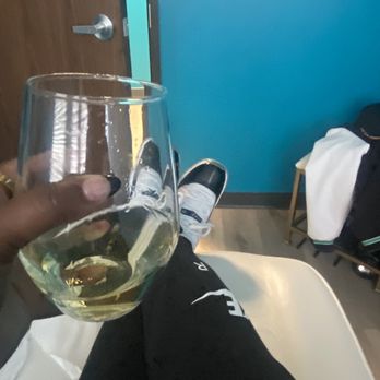Bee Renee Aesthetics - Champagne while waiting to get my brows tinted and wax - Skin Care Near Me - Houston, Texas Bee Renee Aesthetics - Champagne while waiting to get my brows tinted and wax - Skin Care Near Me - Houston, Texas