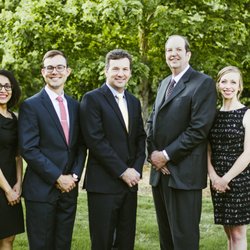 Wilson & Fiquett DMD - L-R: Devanshi Patel DDS, Nathan Gray DMD, Timothy L. Fiquett DMD, Mark C. Wilson DMD, Mechay Gray DMD