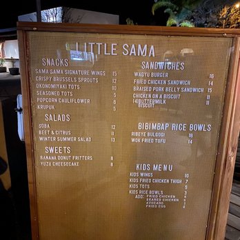 Little Sama Ojai - Menu outside - Asian Fusion Near Me - Ojai, California Little Sama Ojai - Menu outside - Asian Fusion Near Me - Ojai, California