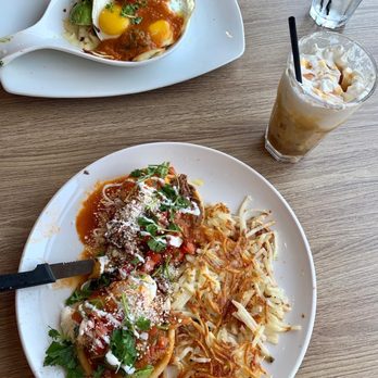 Broken Yolk Cafe - sope Benedict. The Benedict portion is so big! Sweet trio, skillet, messy macchiato - American Near Me - Glendora, California Broken Yolk Cafe - sope Benedict. The Benedict portion is so big! Sweet trio, skillet, messy macchiato - American Near Me - Glendora, California