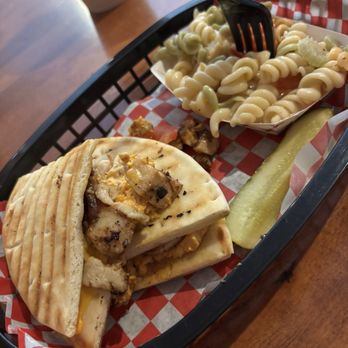 Big Red’s Cafe - The kickin' chicken with pasta salad - Coffee & Tea Near Me - Kings Mountain, North Carolina Big Red’s Cafe - The kickin' chicken with pasta salad - Coffee & Tea Near Me - Kings Mountain, North Carolina