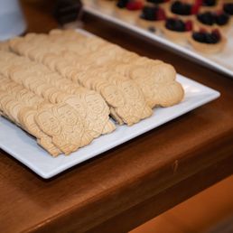 a plate of cookies on a table