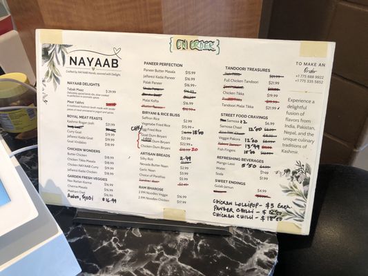 Menu photo 4 Nayaab Reno, NV