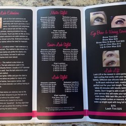 Lash & Glow - 10/22/22: price list.