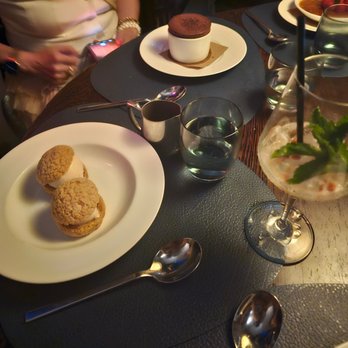 Cathédrale Restaurant - Restaurant Week 2026- Chocolate Profiteroles and Milk Chocolate Soufflé. Someone loved the latter - French Near Me - New York, New York