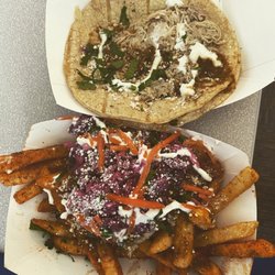 The Drunken Rooster - Chicken taco and loaded fries