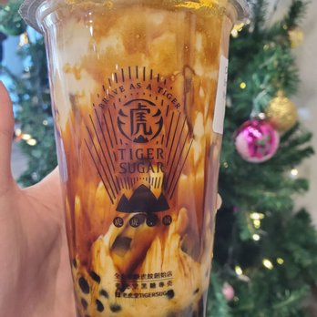 Tiger Sugar - Brown sugar boba + pearl with cream mousse - Bubble Tea Near Me - New York, New York Tiger Sugar - Brown sugar boba + pearl with cream mousse - Bubble Tea Near Me - New York, New York
