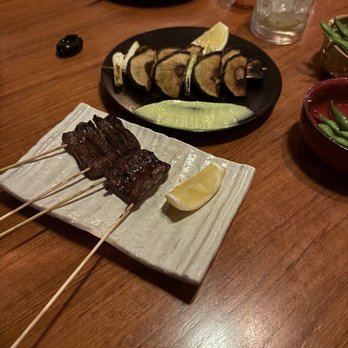 Momotaro - Beef tongue, shiitake skewers - Sushi Bars Near Me - Chicago, Illinois Momotaro - Beef tongue, shiitake skewers - Sushi Bars Near Me - Chicago, Illinois