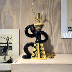 Shearwater Pottery - Yes, that is a lamp made of a stereotyped black figure.