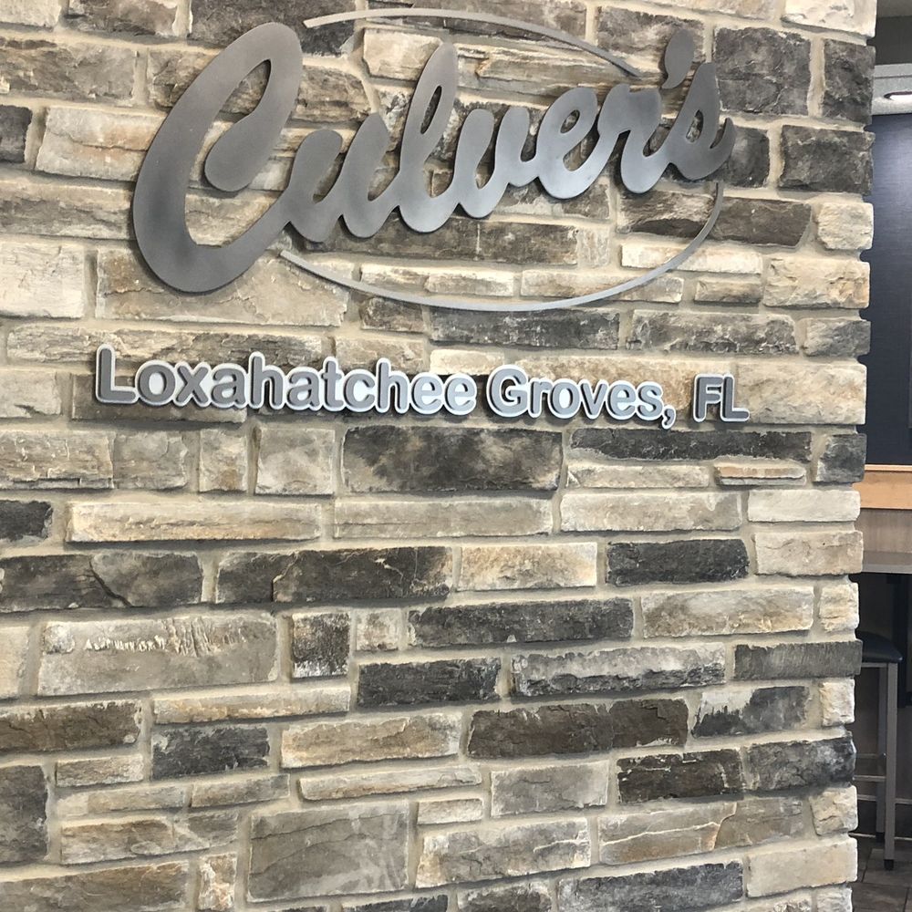 Culver's - Logo wall with city - Burgers Near Me - Loxahatchee Groves, Florida Culver's - Logo wall with city - Burgers Near Me - Loxahatchee Groves, Florida