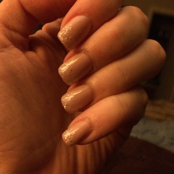 Vicky's Nails and Spa - Fresh nails done today. Neutral color with some glitter. Acrylic fill with gel polish. - Nail Salons Near Me - Surprise, Arizona