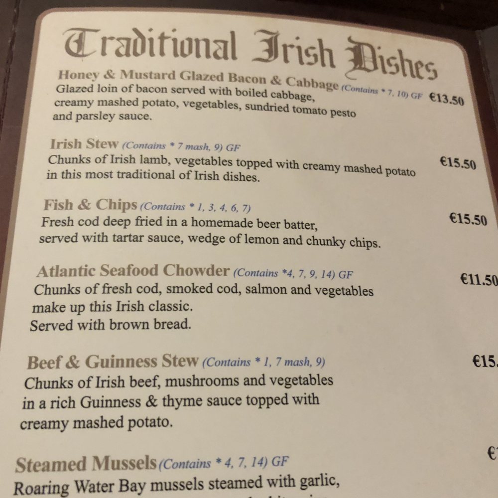 The Brazen Head - Menu - Pubs Near Me - Dublin, D The Brazen Head - Menu - Pubs Near Me - Dublin, D