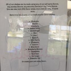Lickety Split - Shake menu