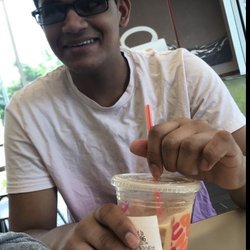 My friend Jay Patel enjoying dunkin