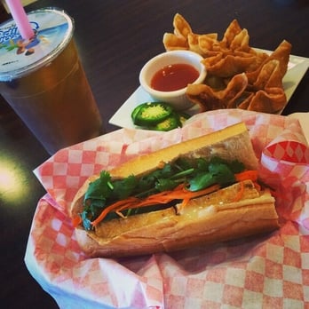 Lotus Cafe - Yummmm! Jasmine green tea boba, crab rangoons, and tofu banh mi! - Vietnamese Near Me - Arlington, Texas Lotus Cafe - Yummmm! Jasmine green tea boba, crab rangoons, and tofu banh mi! - Vietnamese Near Me - Arlington, Texas