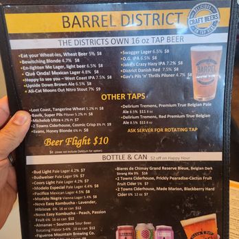Barrel District - Beer menu - Pizza Near Me - Cathedral City, California