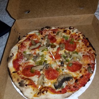 Good Wood Pizzeria - Pepperoni, mushroom, and green peppers. - Pizza Near Me - Lincolnton, North Carolina Good Wood Pizzeria - Pepperoni, mushroom, and green peppers. - Pizza Near Me - Lincolnton, North Carolina