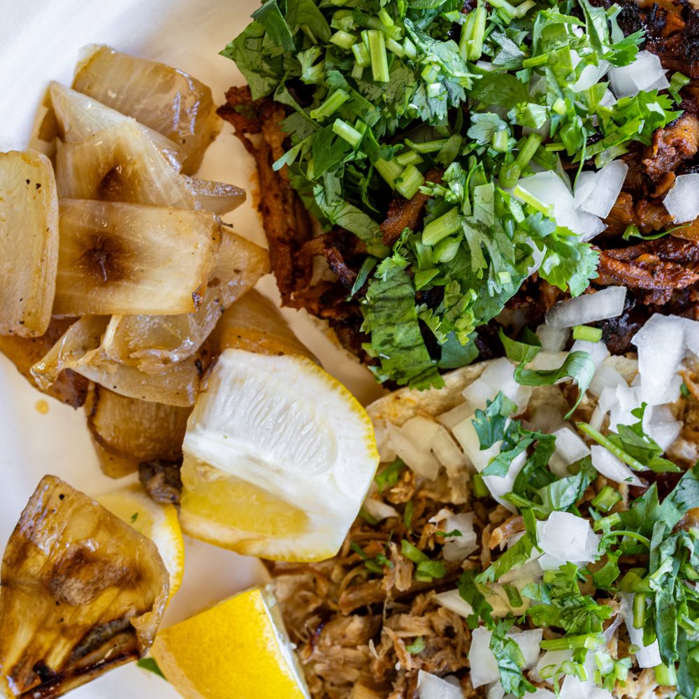 Lucy's Mexican Grill - Street Tacos ($4.19/ea) Al Pastor on top and Carnitas beow - Mexican Near Me - San Jose, California Lucy's Mexican Grill - Street Tacos ($4.19/ea) Al Pastor on top and Carnitas beow - Mexican Near Me - San Jose, California