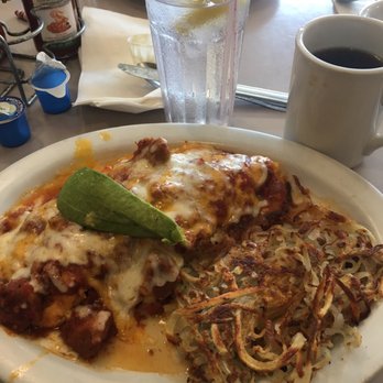 Village Cafe - Chile Rojo Omelette! - American Near Me - Long Beach, California Village Cafe - Chile Rojo Omelette! - American Near Me - Long Beach, California