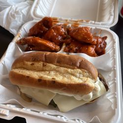 Sandy Hot Wings Cafe - Cheesesteak and 5 Wings