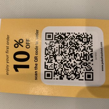 Poke Fresh - Enjoy your first order 10% off,scan the QR code to order. EXP 12-31-2020 - Poke Near Me - Elkridge, Maryland