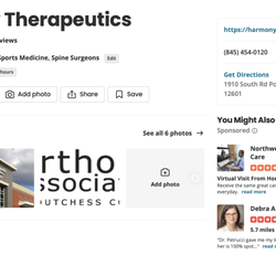 Orthopedic Associates of Dutchess County - This is NOT Harmony Therapeutics. Orthopedic Associates of Dutchess County in Poughkeepsie is hiding behind the name of another business!