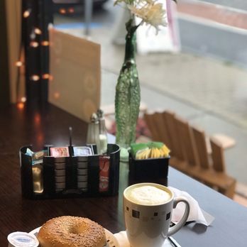 Comfort Zone Cafe - Bagel & Matcha tea latte with a view. - Coffee & Tea Near Me - Hamburg, New York Comfort Zone Cafe - Bagel & Matcha tea latte with a view. - Coffee & Tea Near Me - Hamburg, New York