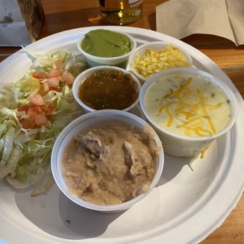 Arlene's Beans & Salsa - Sampler plate with beans, salsas and queso - New Mexican Cuisine Near Me - Monument, Colorado