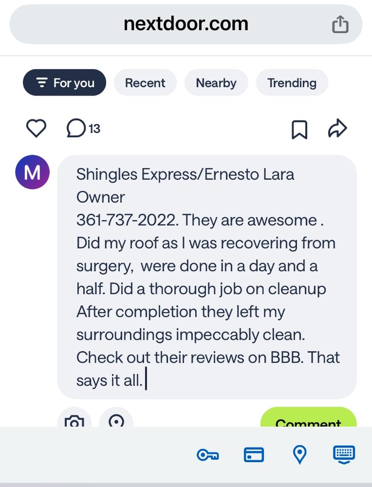 Slide of Shingles Express
