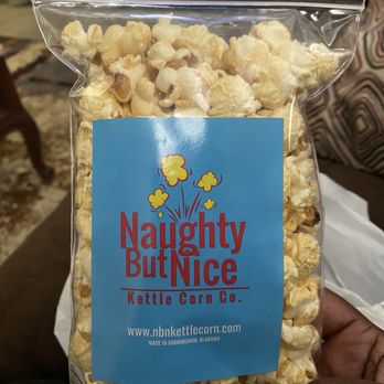 Naughty But Nice Kettle Corn - Snack bag of delicious kettle corn - Popcorn Shops Near Me - Birmingham, Alabama Naughty But Nice Kettle Corn - Snack bag of delicious kettle corn - Popcorn Shops Near Me - Birmingham, Alabama