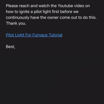 Tiner Properties - Tiner Properties, Inc sending a YouTube link to tenant to re-light continuously nonfunctioning furnace's pilot light. - Property Management Near Me - Carmichael, California