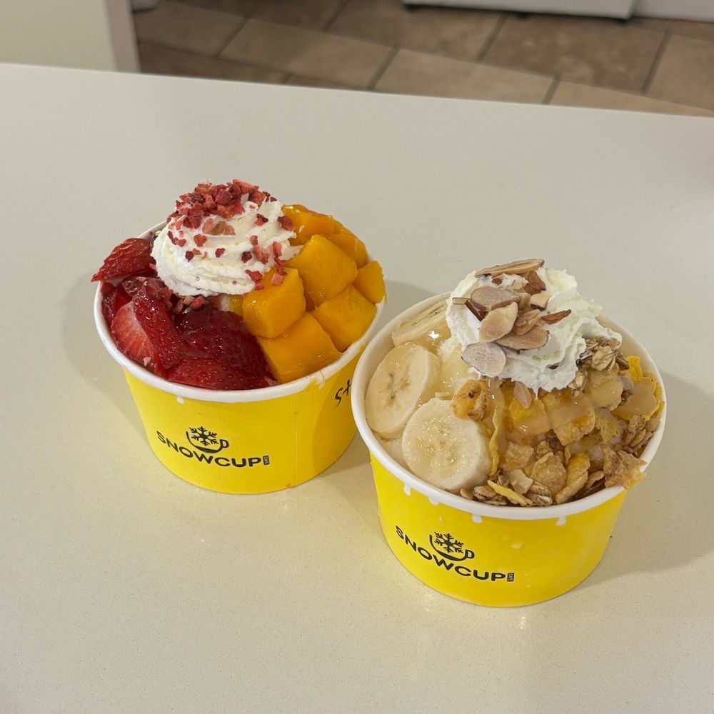 Snowcup Cafe - Banana Granola Bingsu & Strawberry Mango Bingsu - Desserts Near Me - Seattle, Washington Snowcup Cafe - Banana Granola Bingsu & Strawberry Mango Bingsu - Desserts Near Me - Seattle, Washington