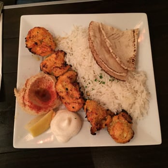 Sidewalk Grill - #1: Boneless chicken kabob with a side of hummus. - Mediterranean Near Me - Los Angeles, California