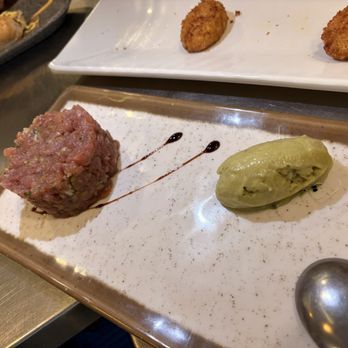 Taberna Origen - Tuna Tartare with Avocado Ice Cream - Tapas Bars Near Me - Madrid, M