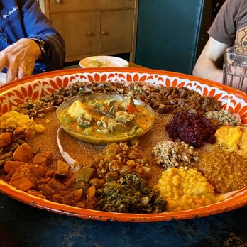 E'Njoni Cafe - Massive food plate - Ethiopian Near Me - Portland, Oregon E'Njoni Cafe - Massive food plate - Ethiopian Near Me - Portland, Oregon