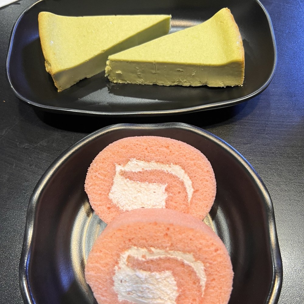 Gyou Ramen - Matcha cheesecake and strawberry roll cake - Ramen Near Me - Toronto, Ontario Gyou Ramen - Matcha cheesecake and strawberry roll cake - Ramen Near Me - Toronto, Ontario
