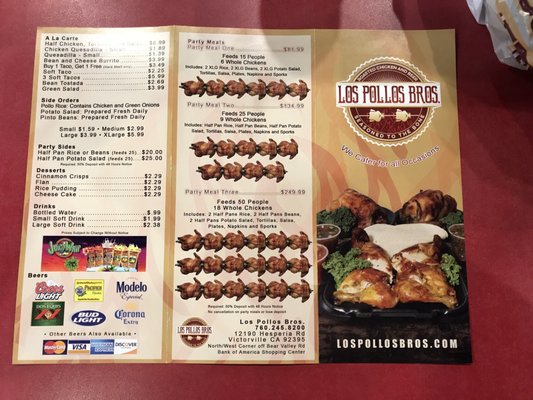 Menu photo 3 Los Pollos Bros Victorville, CA