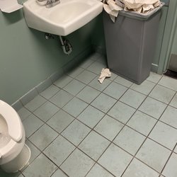 The Johns Hopkins Hospital - Bathrooms hadn't been cleaned and this was in the morning.