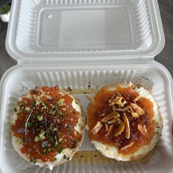 Odell's Bagel - 1/2 Salmon Roe 1/2 Orange Marmalade - Bagels Near Me - Denver, Colorado