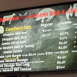 Jordan's Country Bar-B Q - Menu, posted 8-27-24