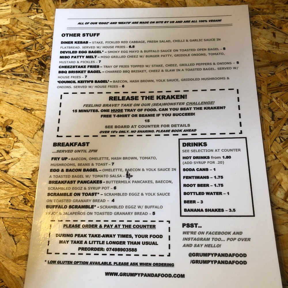 Grumpy Panda - Menu - Cafes Near Me - Gateshead, XTW