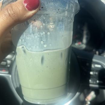 The Mugs - Blueberry matcha with an accidental shot of espresso - Coffee & Tea Near Me - Irvine, California The Mugs - Blueberry matcha with an accidental shot of espresso - Coffee & Tea Near Me - Irvine, California
