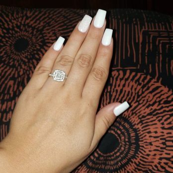 Area One Nail Spa - White with glitter ring nail by dorothy - Nail Salons Near Me - Corona, California Area One Nail Spa - White with glitter ring nail by dorothy - Nail Salons Near Me - Corona, California