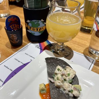 Fire On The Mountain - Beer Pairing Dinner (Fresh Halibut Ceviche, Mango Habanero Sauce, Blue Corn Chip) - Chicken Wings Near Me - Denver, Colorado