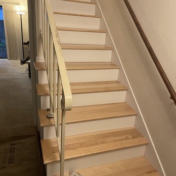 1StopFloors - Most of the way through the installation process on the stairs - General Contractors Near Me
