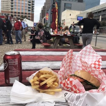 Downtown Burgers - Seating area. - Burgers Near Me - Austin, Texas Downtown Burgers - Seating area. - Burgers Near Me - Austin, Texas