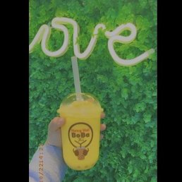 It's a 1. Mango Smoothie with mango boba It's a 1. Mango Smoothie with mango boba